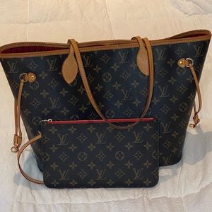 Louis Vuitton Neverfull MM Monogram Cerise LV